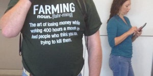 T-Shirt made with GMO cotton.