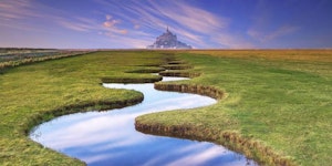 The magical and whimsical landscape of Mont Saint-Michel island in France.