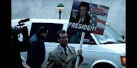 There's a 'Trump for President' sign in Rage Against The Machine's video for 'Sleep Now in the Fire'...from 16 years ago